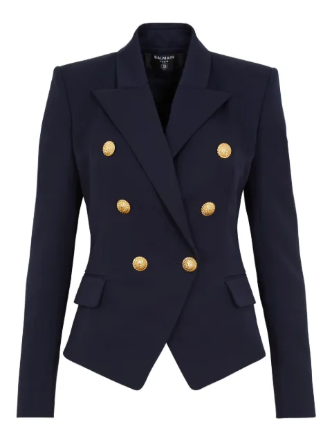 Balmain double-breasted wool jacket Blue FF1SI503WB08
