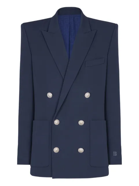 Balmain grain de poudre blazer Blue FH1SG160WC09