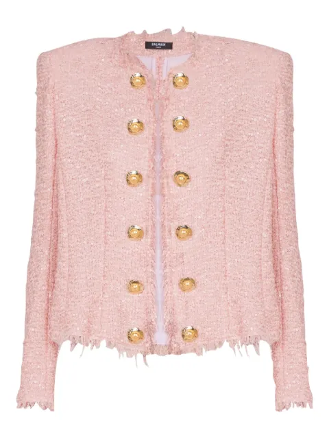 Balmain sequin-embellished tweed jacket Pink FF1SM508XL01