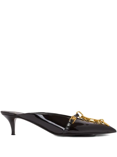 Balmain Sync patent leather mules Black FN1UR155LPAT