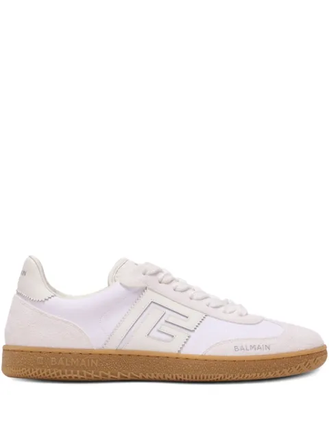 Balmain leather and canvas Balmain Swan trainers White FN1VI735TCCN