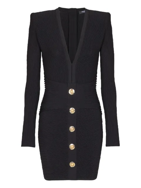 Balmain ribbed bodycon dress Black FF1R9327KI51