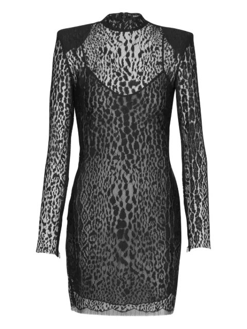 Balmain leopard-print bodycon dress Black FF1R9329VI27