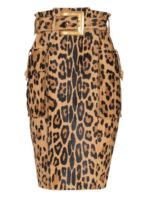 Balmain leopard-print skirt Neutrals FF1LC265LC17