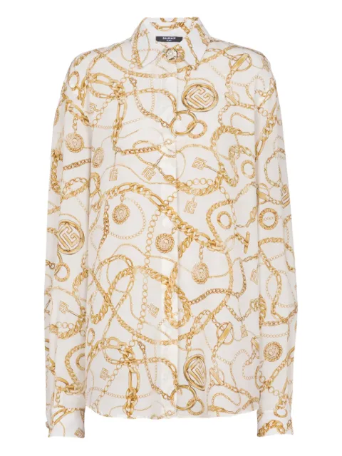 Balmain silk shirt White FF1HS435SF00