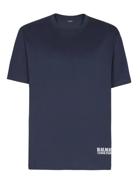Balmain logo-stamp T-shirt Blue FH1EG000BD04