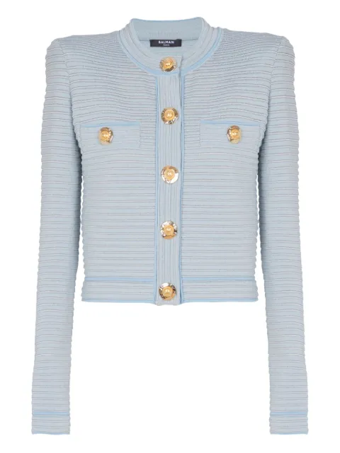 Balmain cropped cardigan Blue FF1KL240KI83