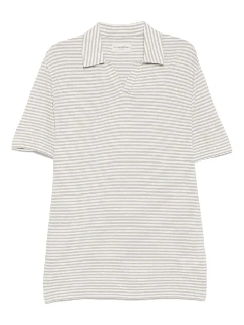 Officine Generale striped polo shirt Grey S252MTEE225