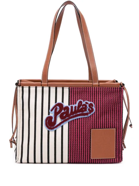 Loewe Pre-Owned 2000-2024 Paulas Ibiza Large Canvas Stripes Cushion tote bag Red M0BIH3CXJH5IS4W5