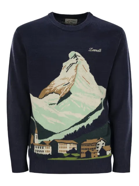 MC2 Saint Barth Heron C mountain graphic sweater Blue HER001103139G