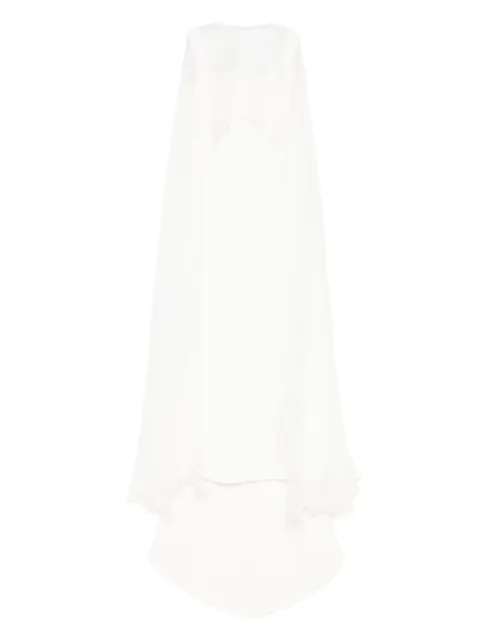 Atu Body Couture detachable-cape maxi dress White AT25075