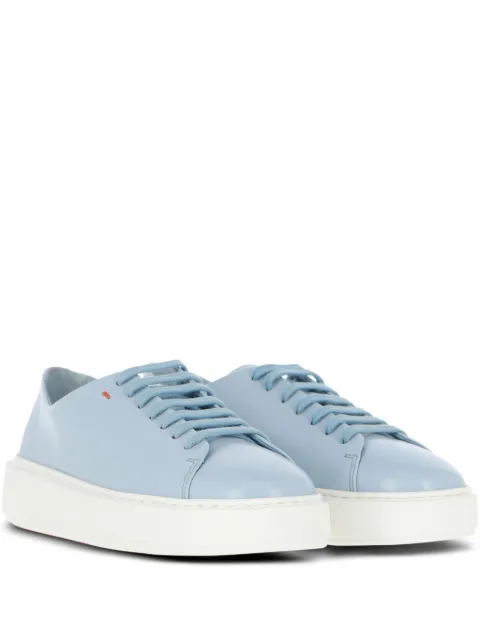 Santoni Fuzz 3 lace-up platform pumps Blue WBCD61306BARTCGA