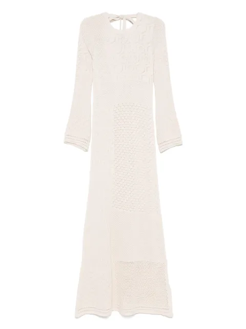 Akep crochet-knit dress Neutrals VSKD09095