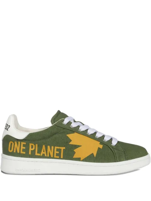 DSQUARED2 Boxer leaf-graphic low-top sneakers Green SNM0245305357