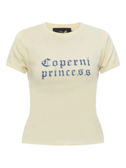 Coperni logo-print T-Shirt Yellow DJS07CRF5017