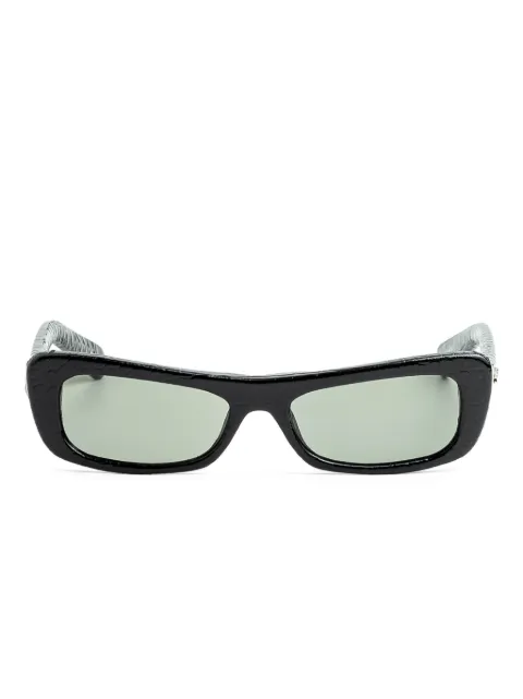 Jacquemus Capri crocodile-effect rectangular sunglasses Black JAC55C11SUN