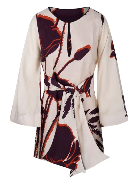 Juan de Dios Nazare floral-print mini dress Neutrals RE2550278