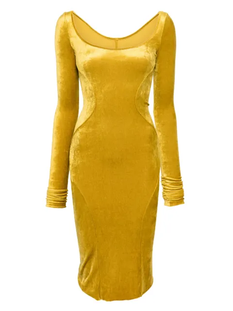 Rick Owens Lilies velour dress Yellow LI02D5532VSTET2