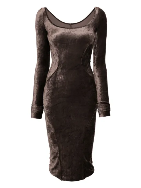 Rick Owens Lilies velour dress Brown LI02D5532VSTET2