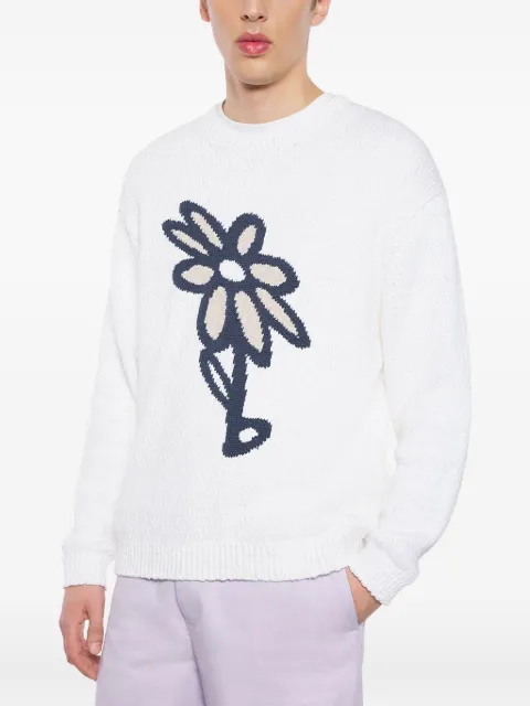 Maison Kitsuné Daisy-intarsia jumper White OM00811KT1138