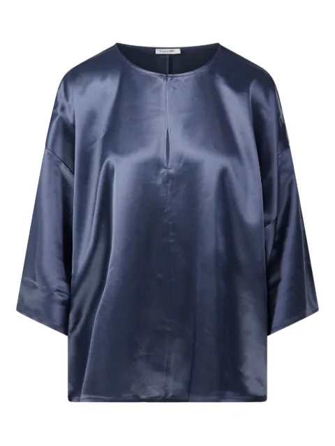 By Malene Birger Cicie satin-effect oversized top Blue 102500