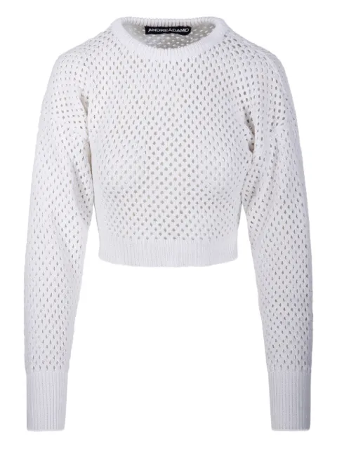 ANDREĀDAMO crochet-knit sweater White 431600