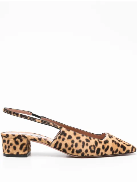 Aquazzura leopard slingback pumps Brown GNZMIDL0LYNNAT