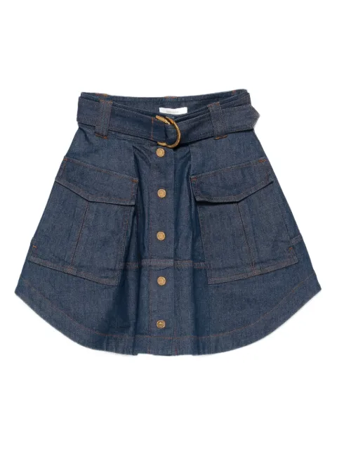 ZIMMERMANN button-fastening cargo skirt Blue 5289SF25R