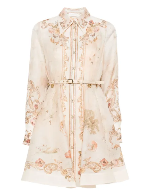 ZIMMERMANN floral-print belted mini dress Neutrals 5368DF252