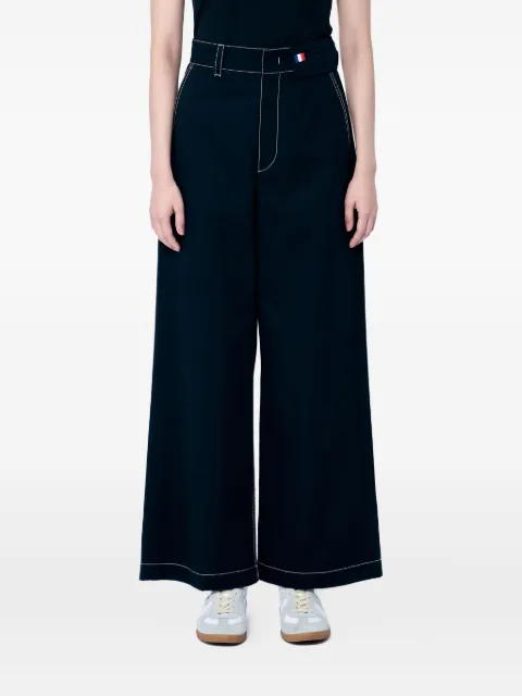 Moncler contrast-topstitching trousers Black 2A00005M4490999