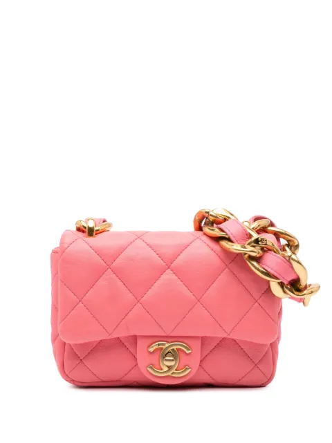 CHANEL Pre-Owned 2021-2024 Mini Quilted Lambskin Funky Town Flap shoulder bag Pink 8MTU5YFEBMFNY54H