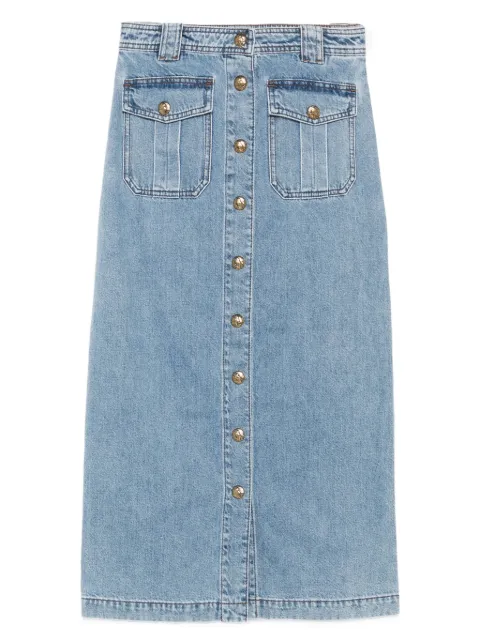 ZIMMERMANN snap-button flap-pocket midi skirt Blue 5395SF25R
