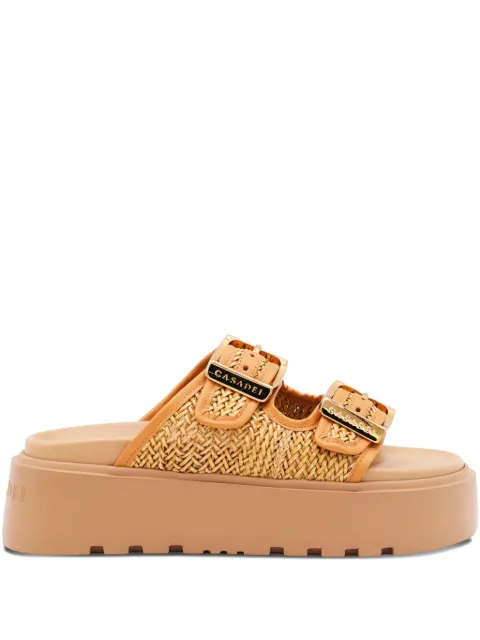 Casadei Birky Ale woven platform sandals Brown 2M482J0401C2798