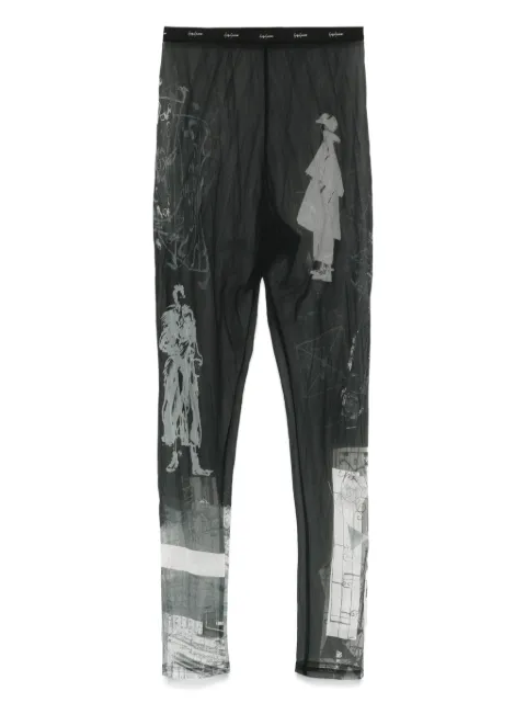 Yohji Yamamoto semi-sheer trousers Black FPP71912