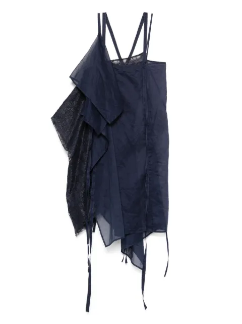 Yohji Yamamoto layered mini dress Blue FPD61008