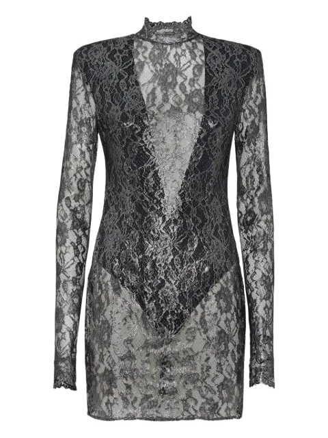 Philipp Plein Crystal Lace mini dress Black AADCWRG3065PTE003N