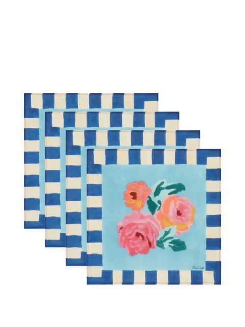 Lisa Corti Nizam Stripes napkins (set of four) Blue NAP50X50NIFLBD4