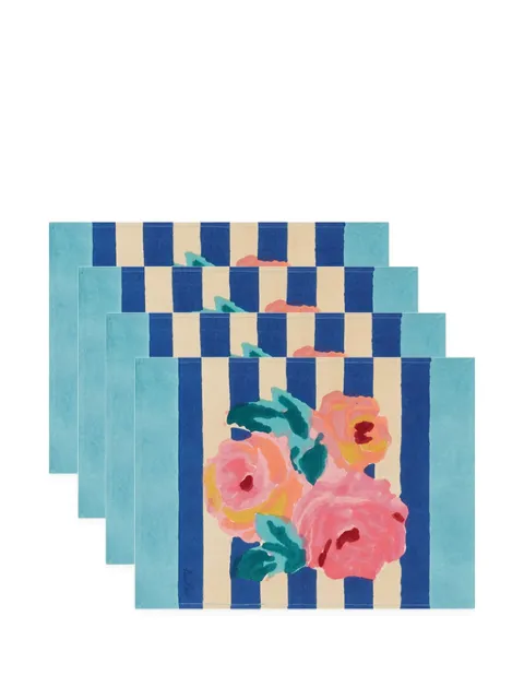 Lisa Corti Nizam Stripes table mat (set of four) Blue NIST35X48BNAD4