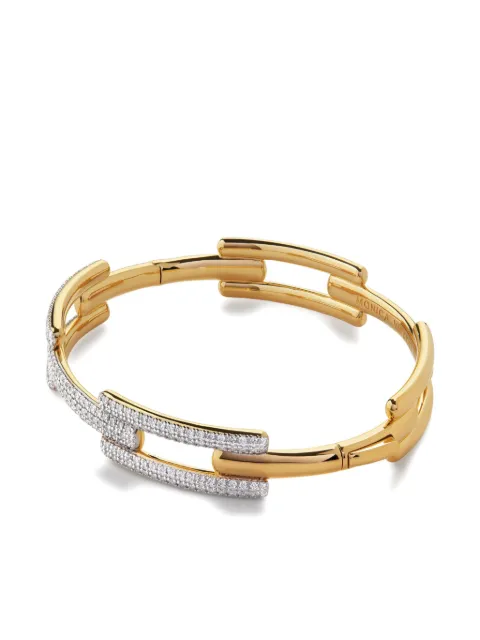 Monica Vinader Signature Link diamond bangle bracelet Gold GPBLCHFPLGD
