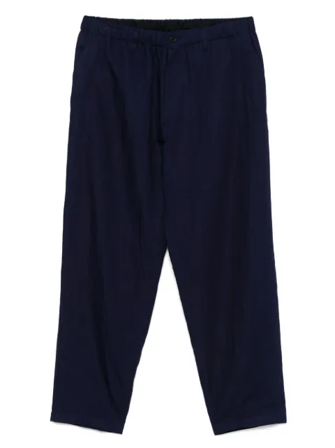 Yohji Yamamoto slub-texture trousers Blue HPP090041