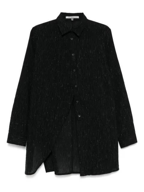 CHIAHUNG SU asymmetric striped shirt Black SS25FS18COLS