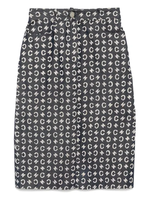 Celine Pre-Owned 1999-2000s Macadam denim skirt Blue 144671