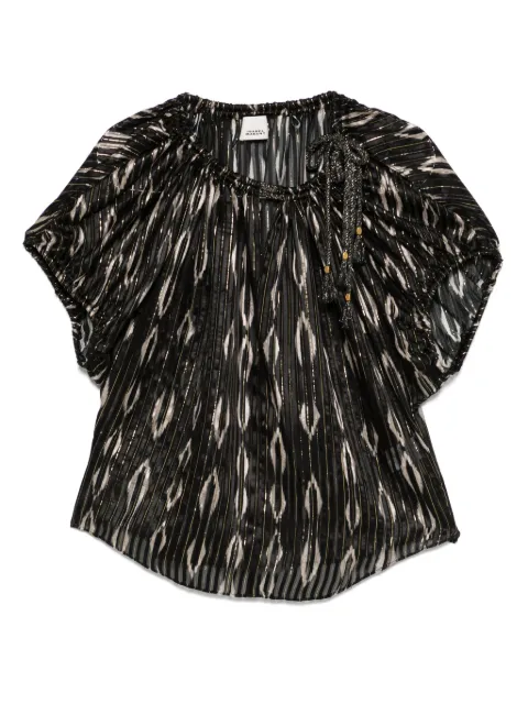 ISABEL MARANT metallic-threading blouse Black HT0607FAC1J16I