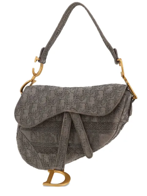 Christian Dior Pre-Owned medium Saddle Oblique handbag Grey 413942