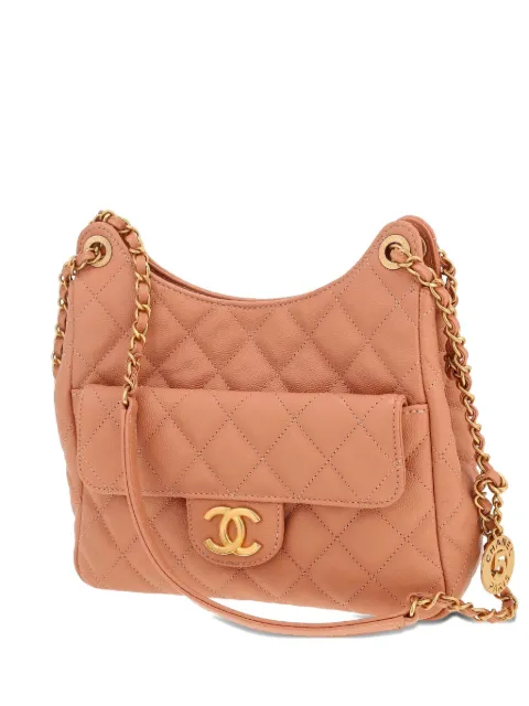 CHANEL Pre-Owned leather shoulder Pink 413909