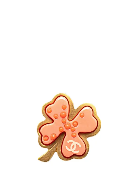 CHANEL Pre-Owned 2003 Gold Plated Resin Four Leaf Clover Brooch costume brooch Gold OAR0K8K0SU2LY2Z7