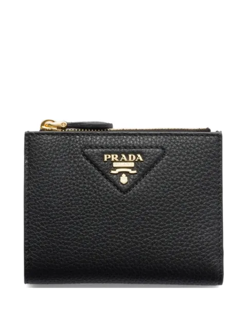 Prada small textured leather wallet Black 1ML0502BBE