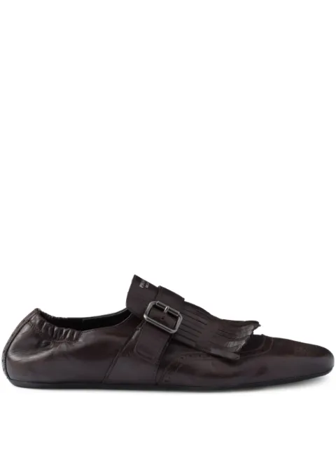 Prada Shuffle fringed monk shoes Brown 2EG473FG0017V6