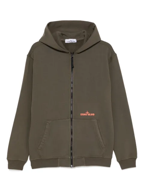Stone Island cotton fleece hoodie Green 6100038S0090
