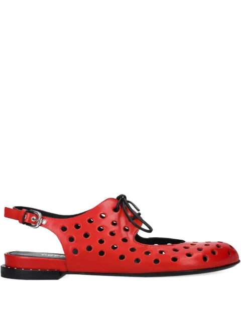 Premiata perforated ballerina shoes Red M6945TEBEXROSSO